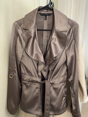 WHBM- Metallic Taupe Satin Jacket